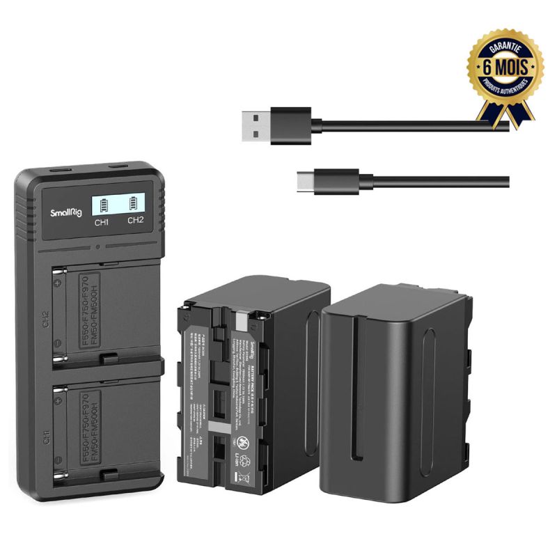 Batteries de remplacement et chargeur rapide USB Prix en fcfa - SmallRig NP-F970 - Pour caméscopes Sony, Autres moniteurs - Lot de 2| Glotelho Cameroun