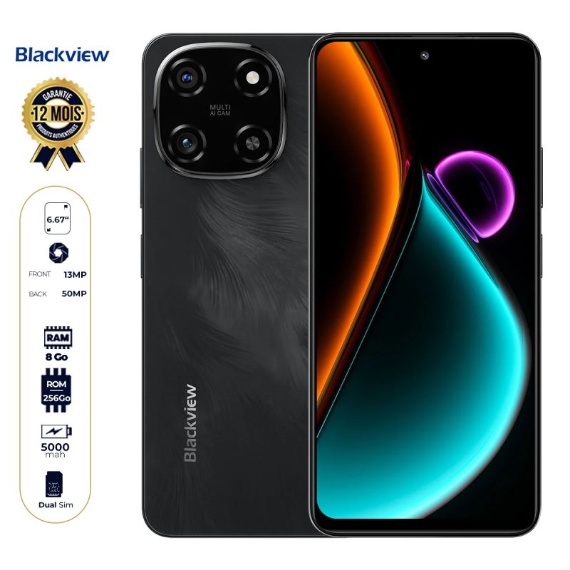 Blackview Color 6 - 256 Go - 8 Go RAM - Dual Nano SIM - 5000 mAh - 6,67