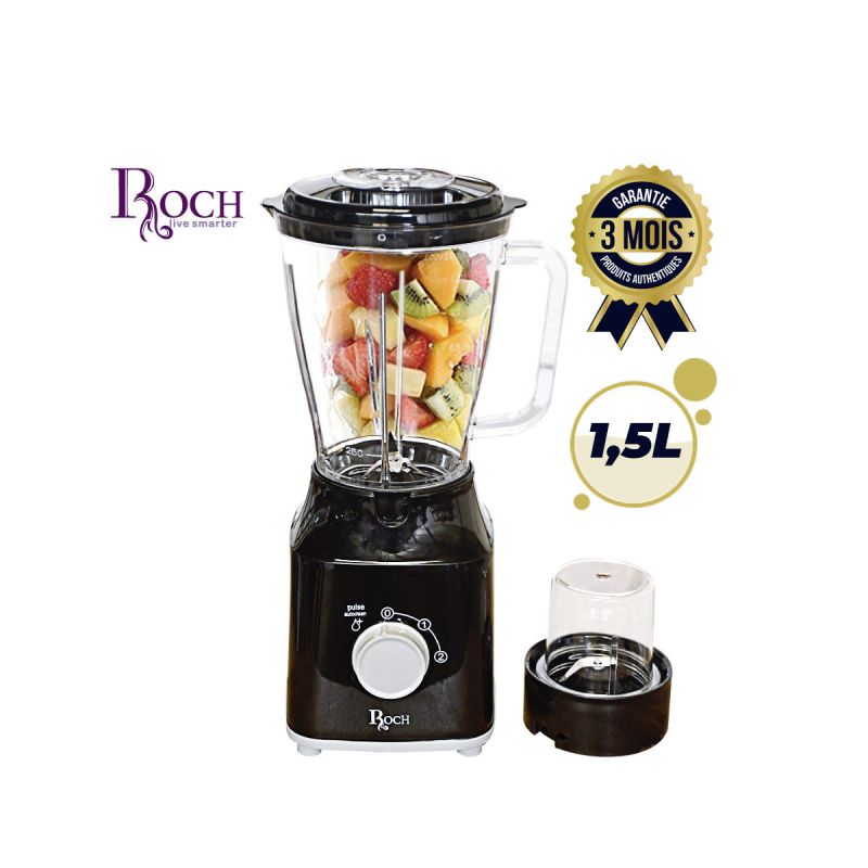 Blender multifonction 2 en 1 - Roch - 1.5 L - RBL-119-C - 400 Watts - (Prix en fcfa) | Glotelho Cameroun