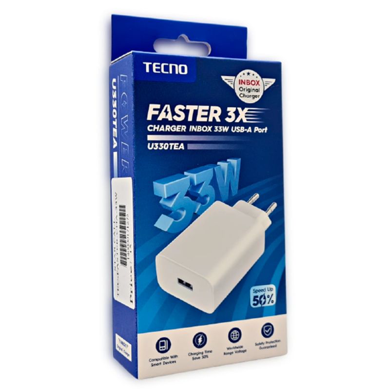 Boitier de charge -Tecno Faster 3x - U330TEA - 33 Watts - Prise ue  Prix Cameroun