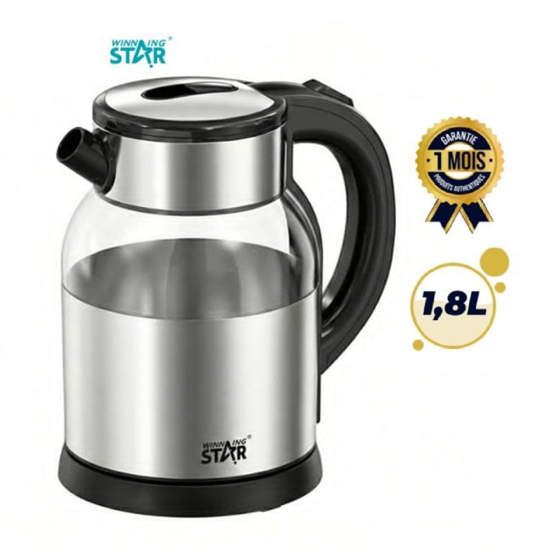 Bouilloire électrique en verre WINNING STAR 1,8L