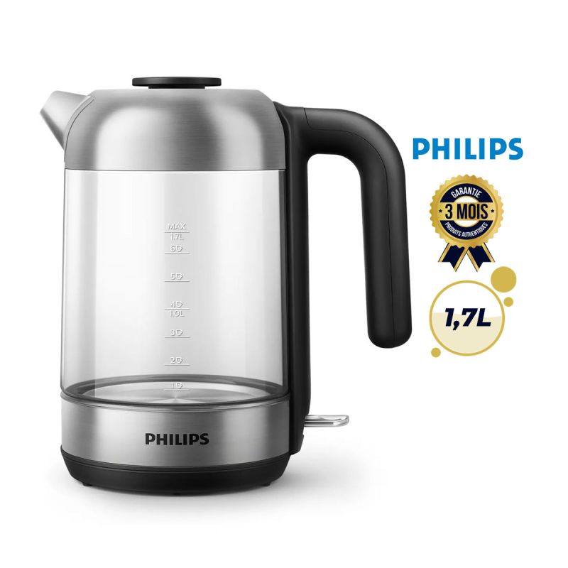 Bouilloire en Verre Résistant - Philips - HD9339/80 - 1850-2200 Watts -1,7 L | Glotelho Cameroun