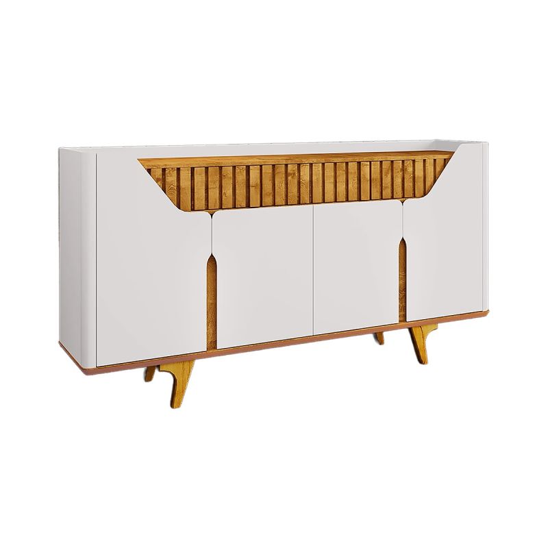 Buffet Tamisa - Modèle Danube - BA2076645 - Blanc Cassé Naturel - 4 Portes - 2 Tiroirs - Pieds Bois Massif - 180 cm