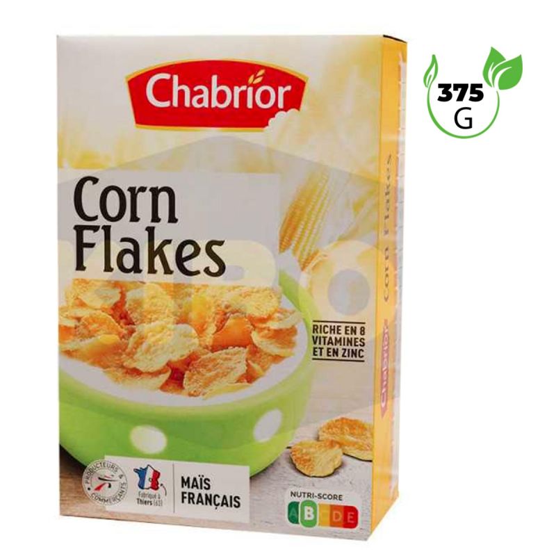 Céréales - Corn flakes - Chabrior - Crousti Petal - Pétales de maïs dorés au four - 375 g