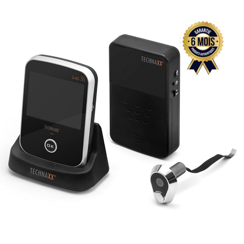 Caméra de porte intégrée - Technaxx Wireless TX-75 - Moniteur de bureau 3,5" - 6 Mois