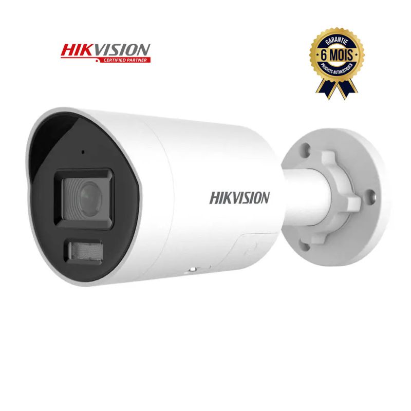 Caméra de surveillance - IP Bullet fixe - Hikvision DS-2CD2026G2-IU/SL AcuSense - 2 MP - 6 Mois