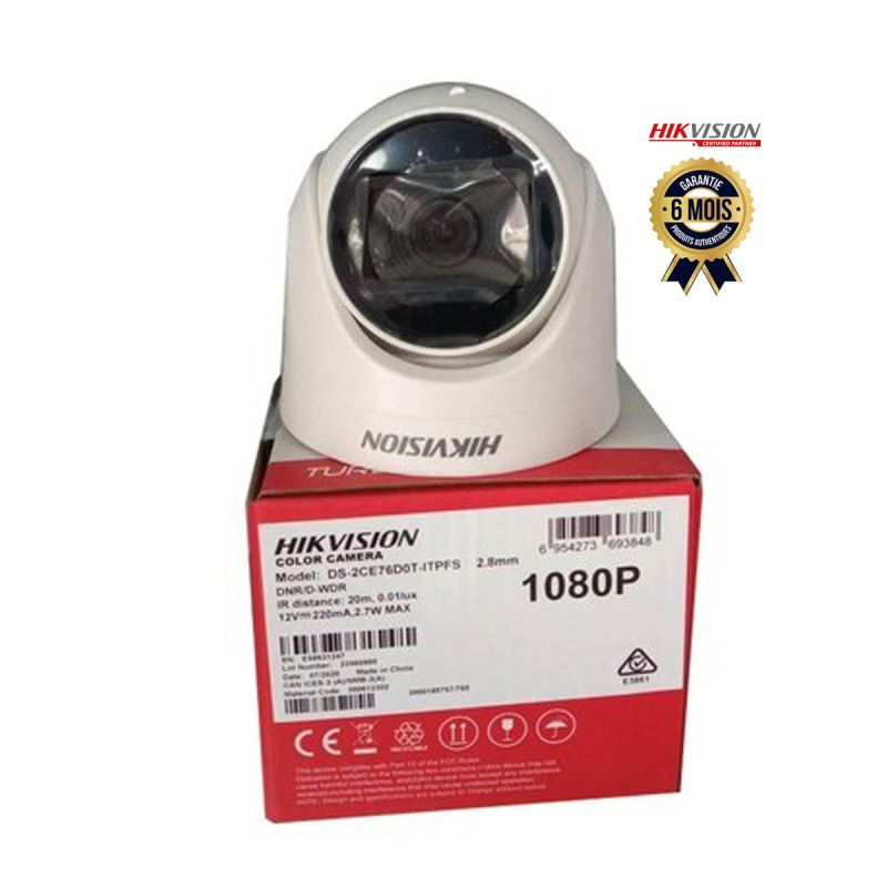 CAMERA DOME Analogique - 2MP - Hikvision DS-2CE76DOT-ITPF  | Glotelho Cameroun