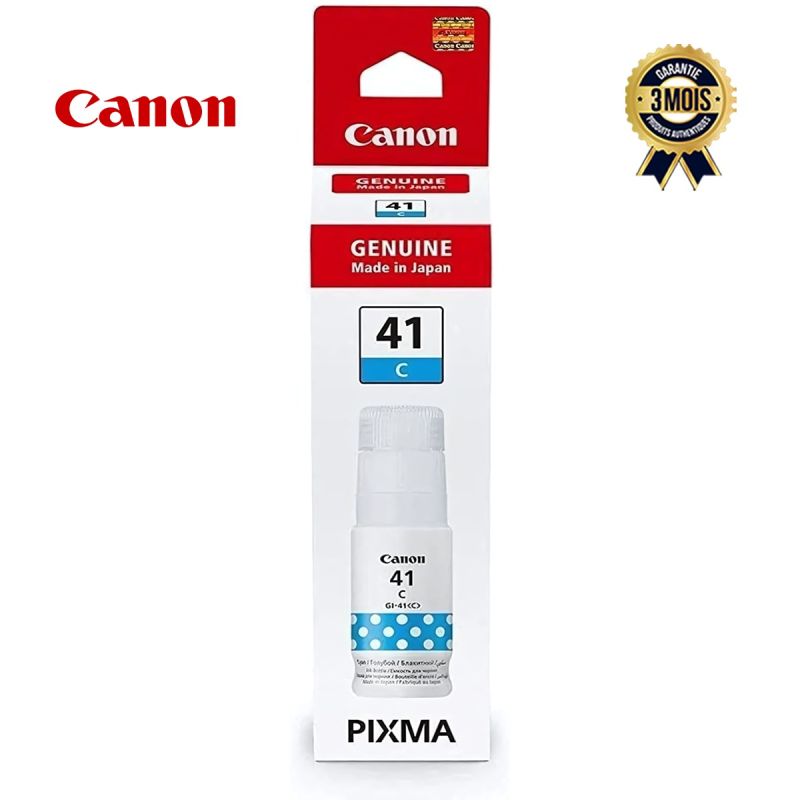 Bouteille d'encre d'origine - Canon GI-41 PGBK - Noir / Jaune / Cyan - Encre Pigmentée Haute Densité 135 ml - Rendement 6000 Pages pour Imprimantes PIXMA G-Series MegaTank - Garantie 03 mois