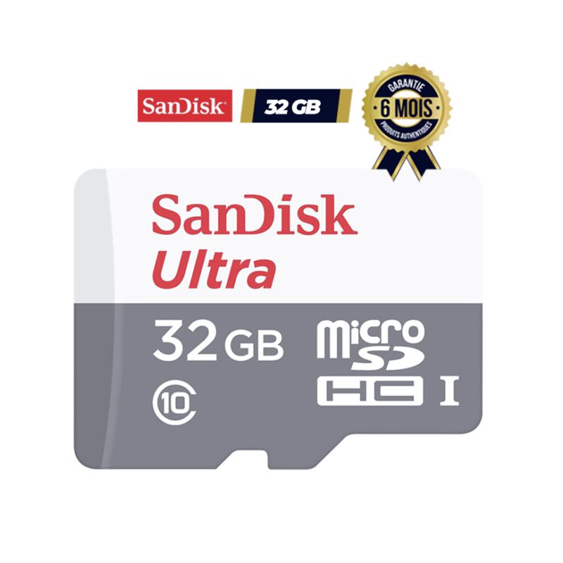 Carte micro SD - SanDisk Ultra MicroSDHC - 32GB UHS-I | Glotelho Cameroun