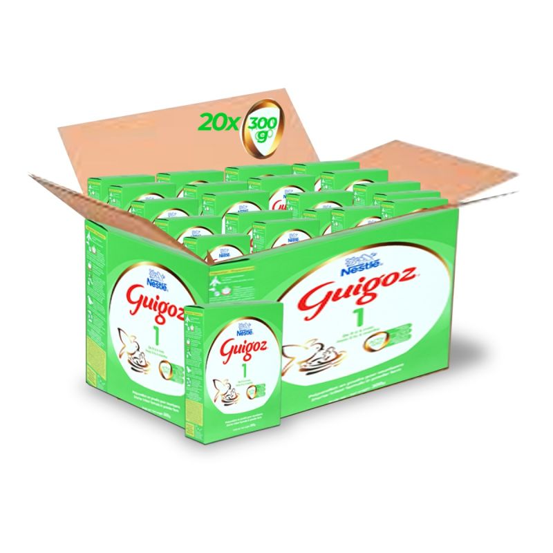 Carton de 20 Guigoz 1er Âge –  300g – Lait Infantile pour Nourrisson dès la Naissance