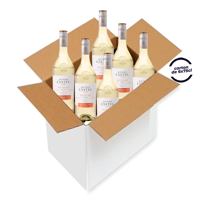 Carton de 6 bouteilles de vin Blanc - Maison Castel - MUSCAT MEDIUM SWEET - 75 CL