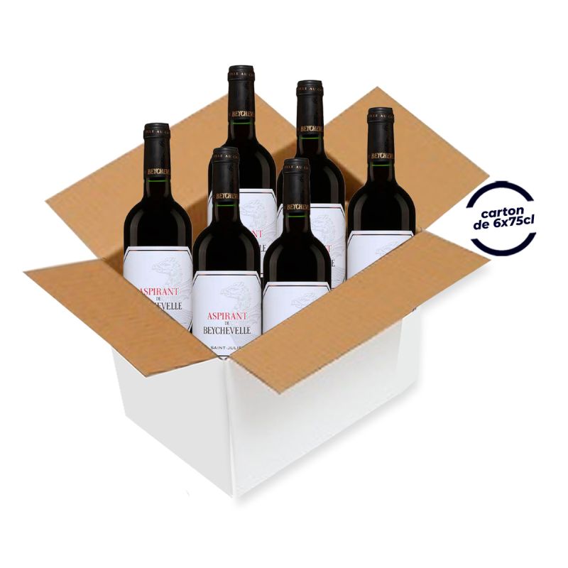 Carton de 6 bouteilles de Vin Rouge - ASPIRANT DE BEYCHEVELLE - SAINT JULIEN - 75 CL
