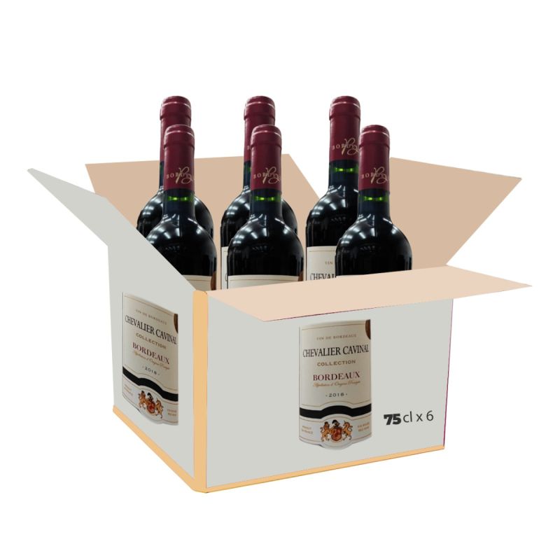 Carton de 6 bouteilles de Vin rouge Chevalier Cavinal Bordeaux - 75cl, disponible sur Glotelho.