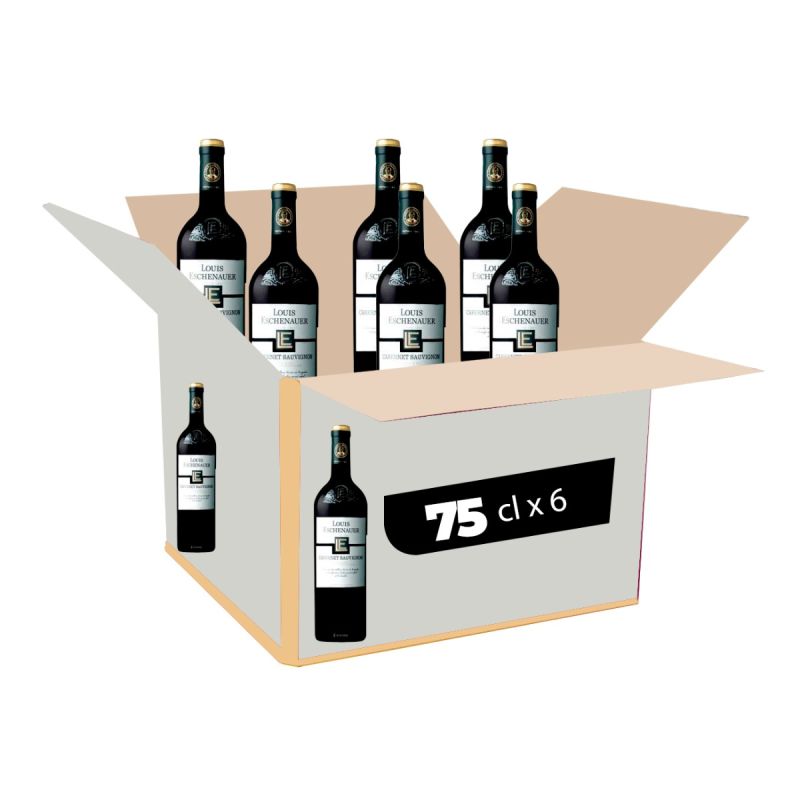 Carton de 6 bouteilles de vin rouge Louis Eschenauer - Cabernet  Sauvignon - PAYS D'OC 2019 - 75cl - 12%Alc