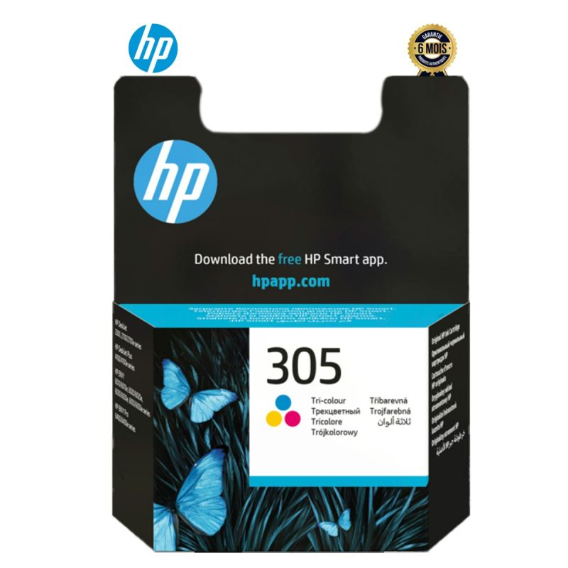 Cartouche d'encre tricolore HP 305 d'origine (3YM60AE) - 6 Mois
