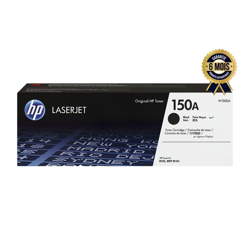 Cartouche de toner noir - HP - W1500A - LaserJet authentique HP 150A  - 06 mois de garantie 