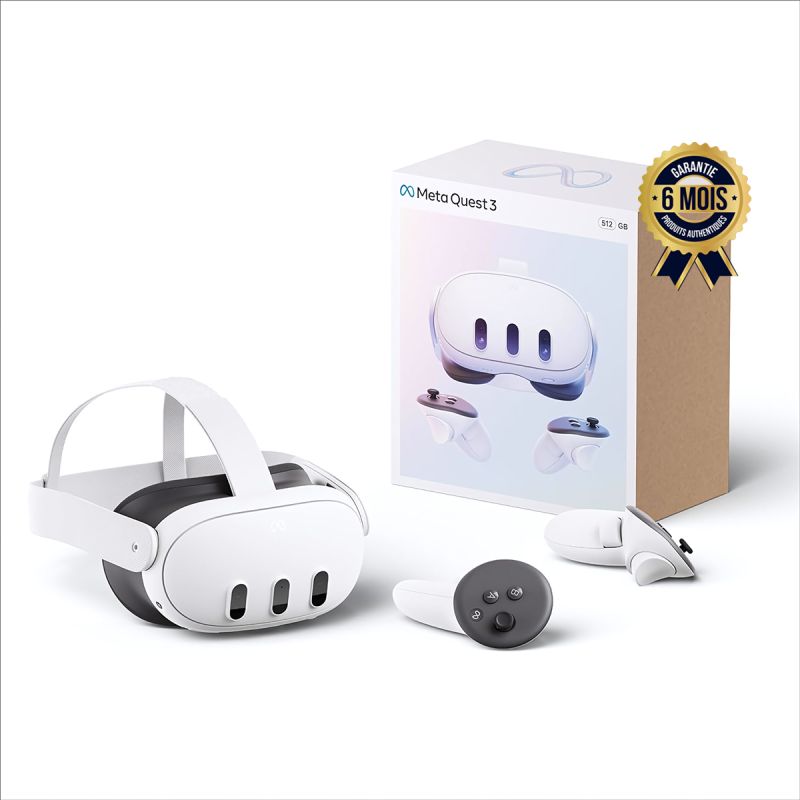 Casque de réalité virtuelle - Meta quest 3 -  512 Go ROM - 8Go de RAM | Glotelho Cameroun