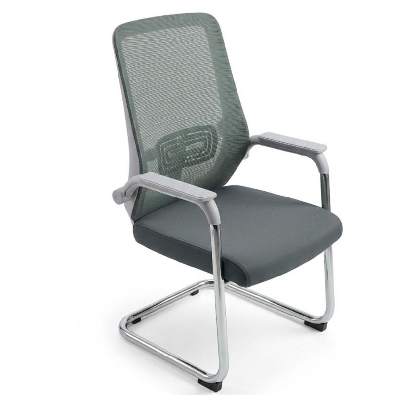 Chaise Visiteur Ergonomique - ES2603095, dossier en maille et accoudoir, vue laterale