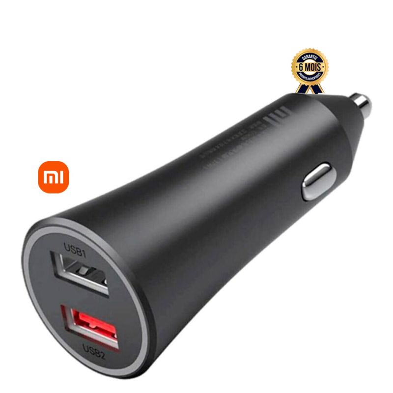 Chargeur de voiture rapide USB à double port - Xiaomi Mi 37 W - Avec charge rapide