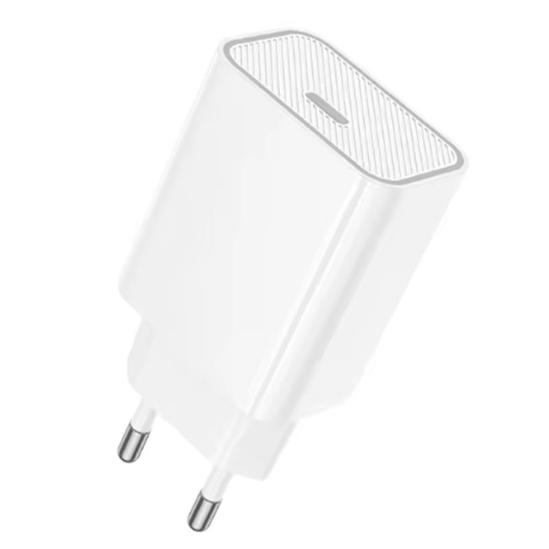 Chargeur HOCO - C143A - PD 20W - Port USB-C - Cordon Lightning Inclus - Charge Rapide iPhone - Blanc