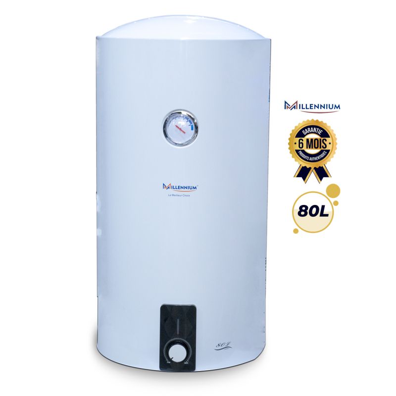 Chauffe Eau Electrique - MILLENNIUM - 80 Litres - EWHM-80V - Blanc - 6 mois Garantie