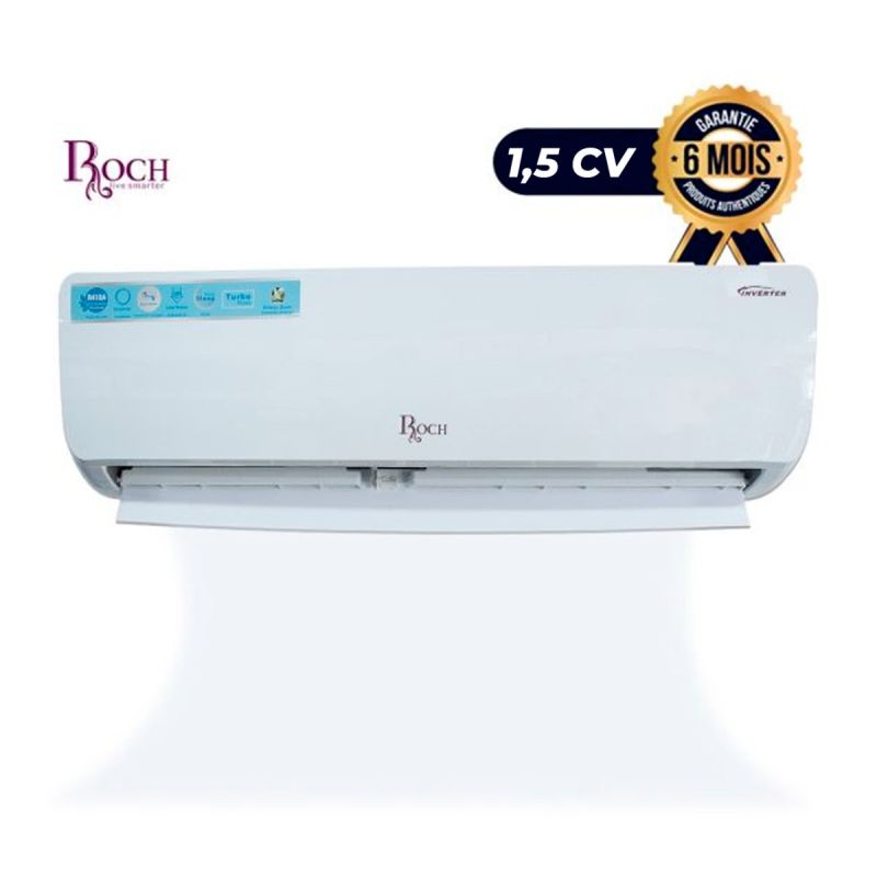 Climatiseur Roch prix en fcfa - Inverter - 1.5 CV - R410 - 12000 Btu - Blanc - Garantie 6 Mois| Glotelho Cameroun