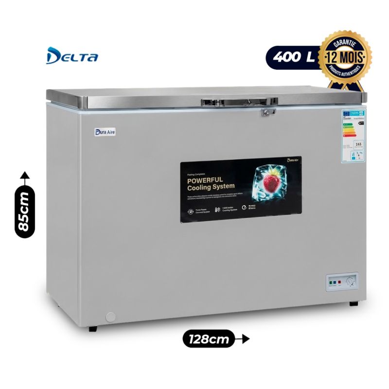 Congélateur Coffre Horizontal - Delta DCF-449XX - 400 Litres - Double Couvercle, garantie 12 mois sur Glotelho Cameroun. 