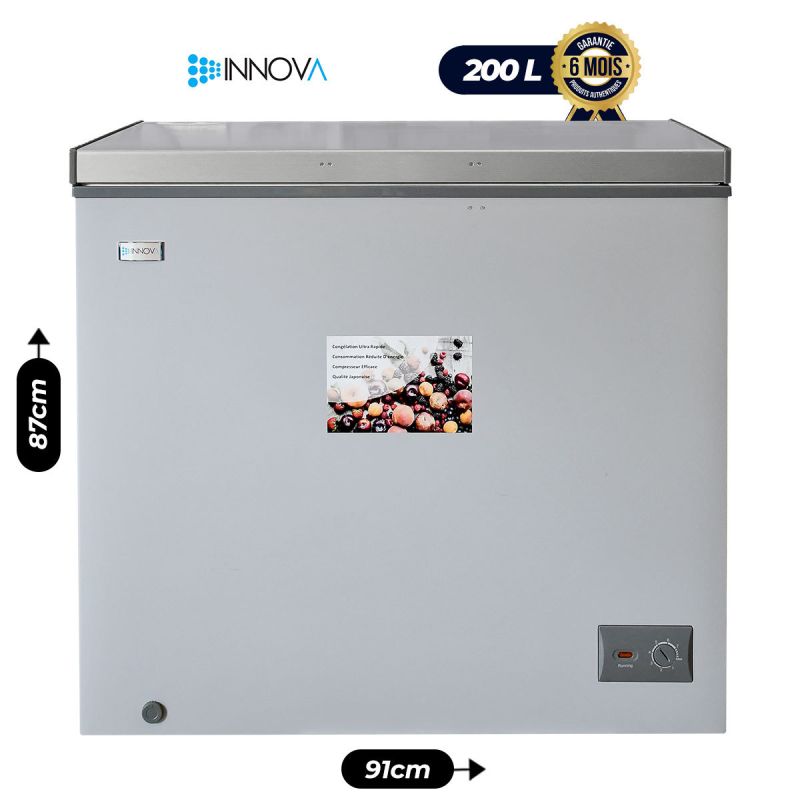 Congélateur Coffre - INNOVA - IN387 - avec Vitre - 200L - Economique (A+) | Glotelho Cameroun
