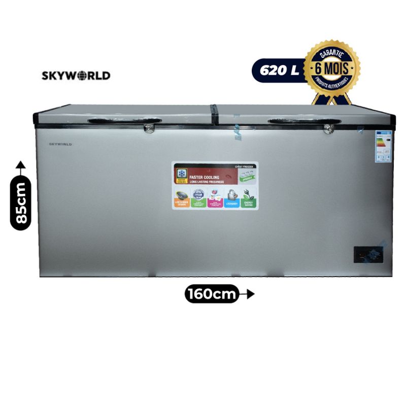 Congélateur Coffre - Skyworld - BF620CF - 620 Litres - Serrure intégrée - Classe A++ - Tropicalisé Classe T - Silencieux - Garantie 06 mois