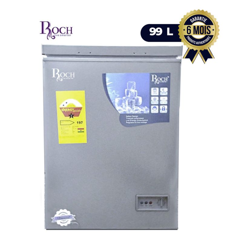 Congélateur Coffre ROCH 99 litres - Gris, compact et puissant sur Glotelho Cameroun.