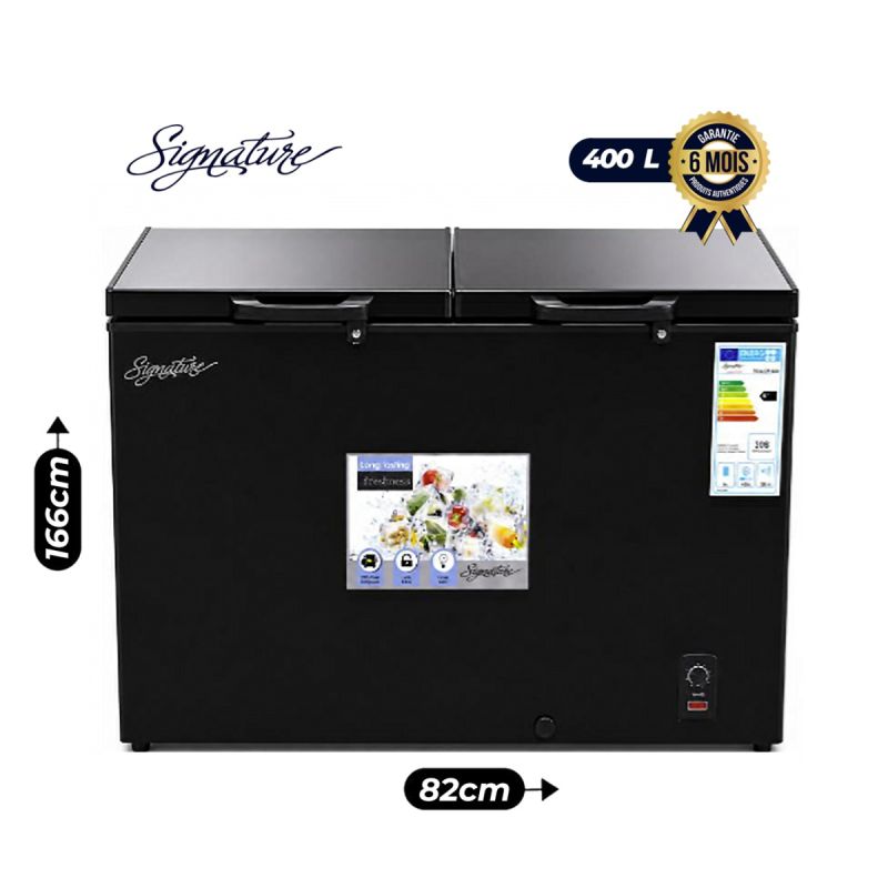 Congélateur Coffre SIGNATURE SGA-CF400 – 400 Litres – A+ – Grande Capacité – Ultra Silencieux – Double couvercle - Garantie 6 Mois