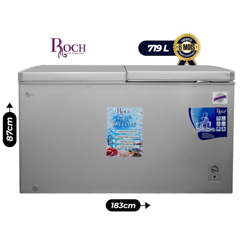 Congélateur Coffre 719 Litres - ROCH - RCF-890-E - Gris (Prix en fcfa) | Glotelho Cameroun