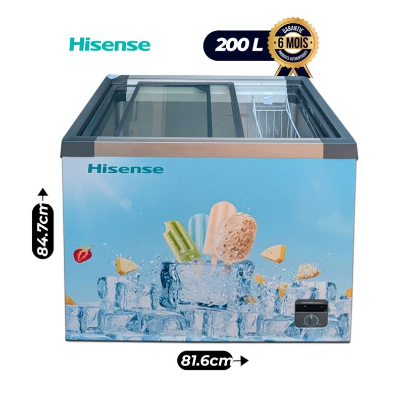 Congélateur Vitrine HISENSE 200 Litres - SD-201 - Display Freezer - Classe Climatique ST - Réfrigérant R290 - Garantie 6 Mois