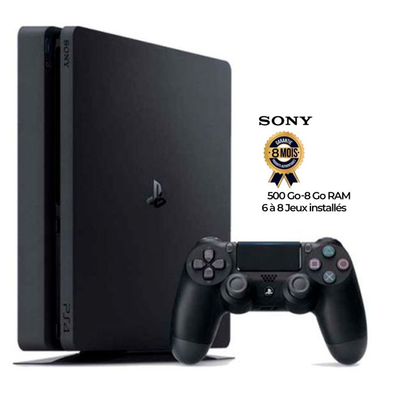 Console de Jeux - SONY Playstation 4 Slim - Openbox  - 500 Go - 8 Go RAM - Processeur AMD Octa-core - 6 à 8 Jeux installés - Carton endommagé -  Ne pas se connecter à internet - Garantie 8 mois