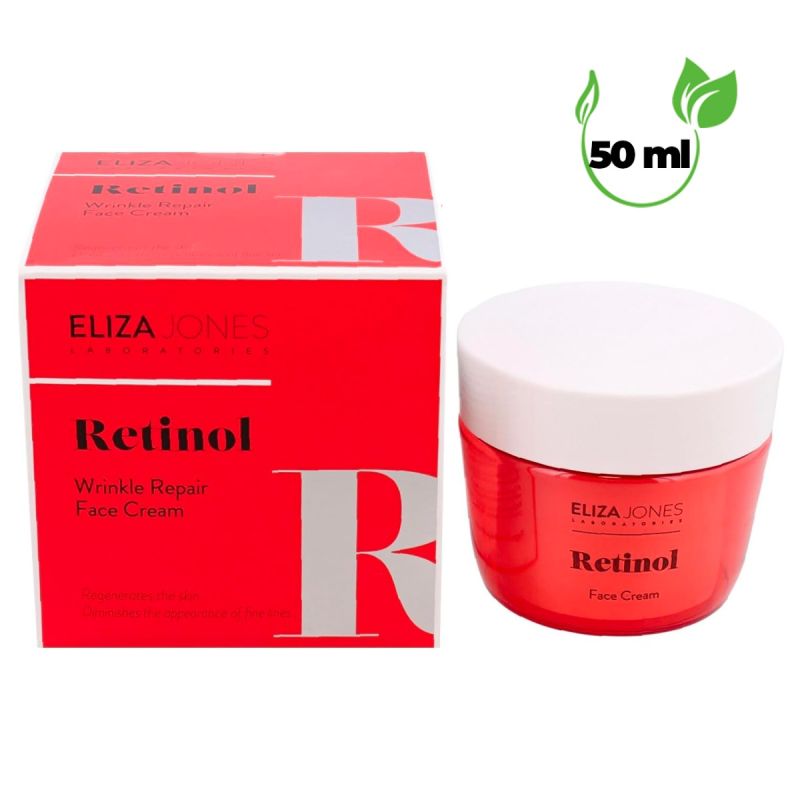 Crème visage nourrissante au rétinol Eliza Jones - Nutri-peptides - Hydromanil et huile d'avocat - Prévention des rides et effet peau éclatante - 50 ml