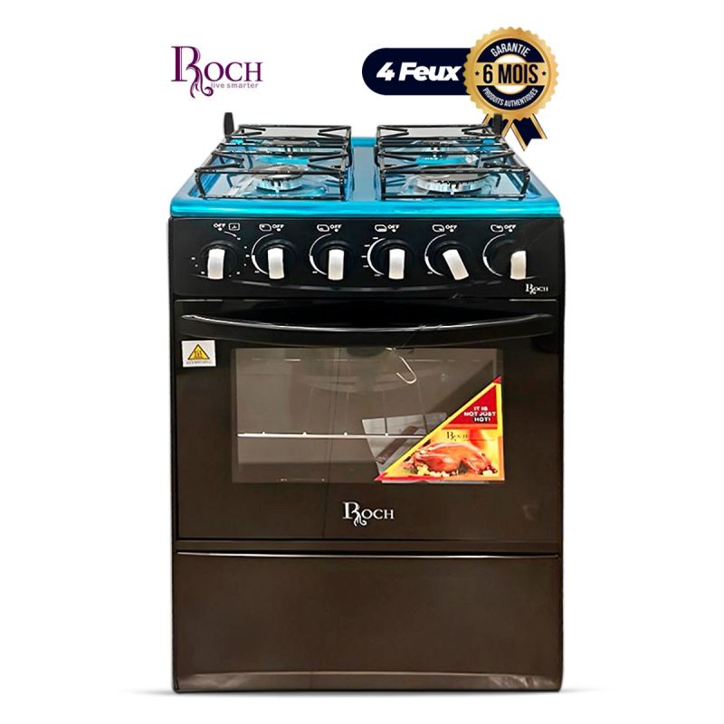 Cuisinier à Allumage Electrique 4 Feux - ROCH - 50 x 50  | Glotelho Cameroun