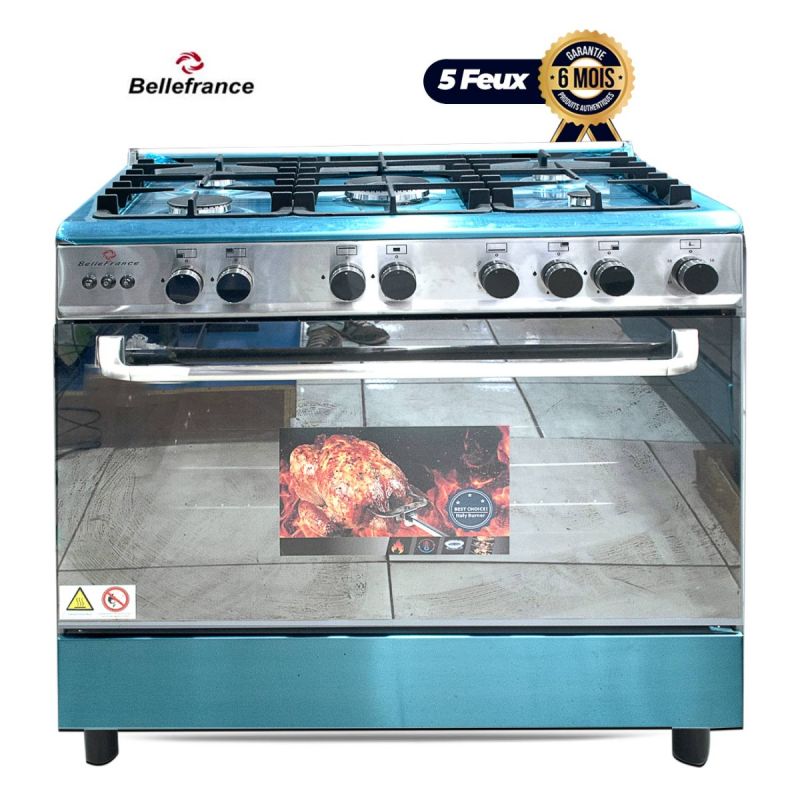 Cuisinière 5 Feux - Belle France - 60x90 cm - Trendy Inox chez Glotelho