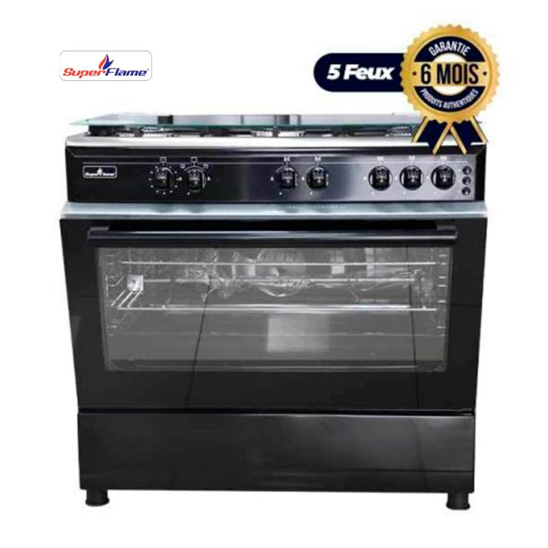 achat cuisinière à gaz 5 feux - Super Flame - 60*90 - Grand four| Glotelho Cameroun