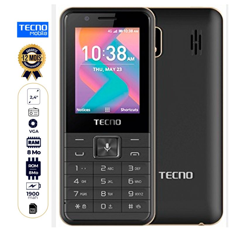 Tecno T901 - Dual sim - FM Radio - 1900mAh - Fonctions smart  - 12 mois de Garantie|Glotelho Cameroun