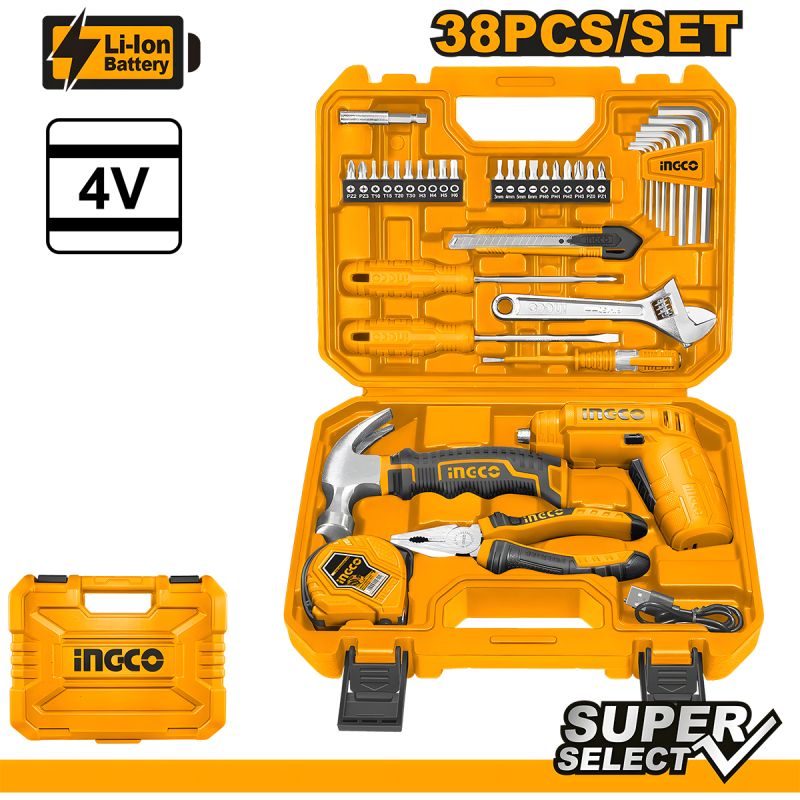 Ensemble d'outils prix en fcfa - INGCO HKTHP10381 - Set de 38  pièces| Glotelho Cameroun