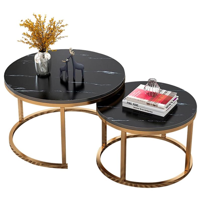 Ensemble de 2 tables basses rondes empilables au Cameroun