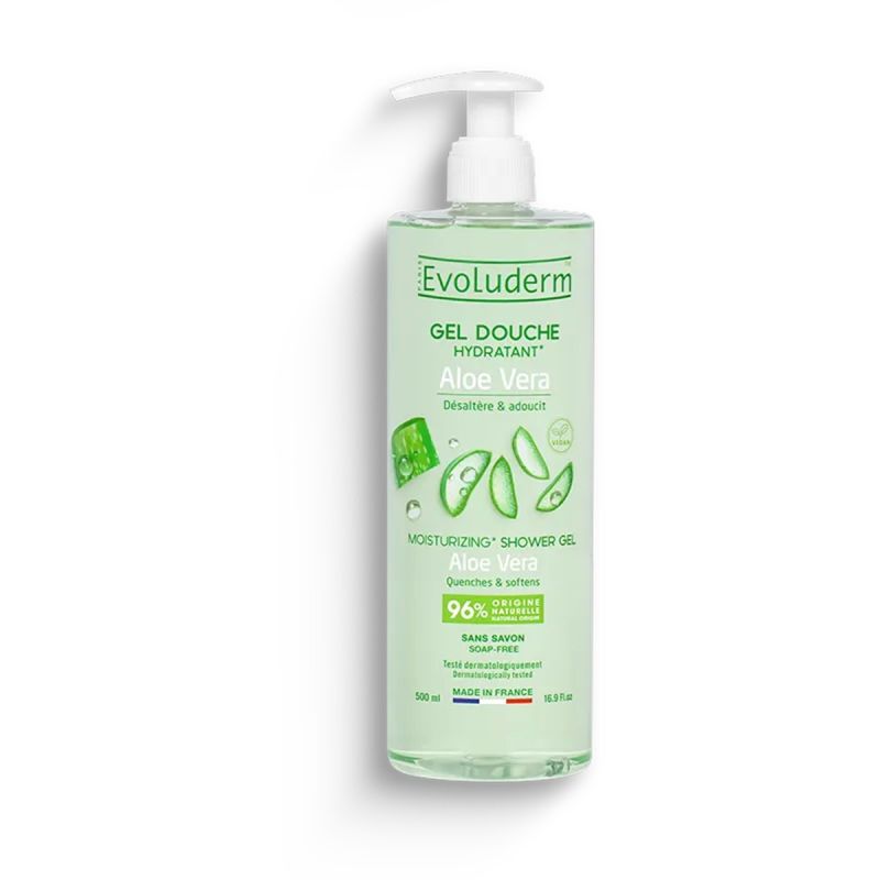 Evoluderm - Gel Douche Aloe Vera Hydratant - Nettoie, Nourrit & Rafraîchit - 500ml 
