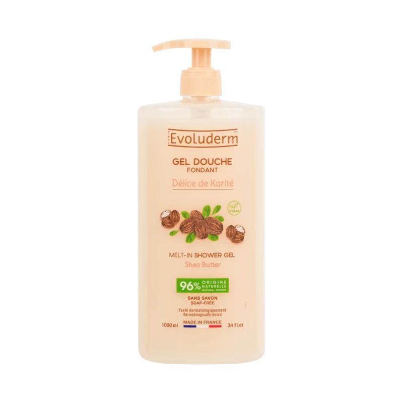 Evoluderm - Gel Douche Fondant Délice de Karité - Nettoie, Adoucit & Assouplit - 500ml