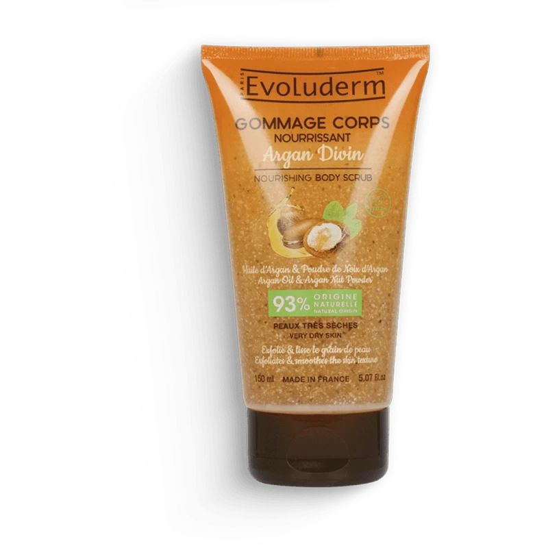 Evoluderm - Gommage Corps Nourrissant Argan Divin – Exfolie & Hydrate Intensément – 150ml