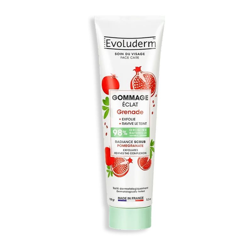 Evoluderm - Gommage Visage Éclat Grenade – Exfolie & Illumine le Teint – 150g
