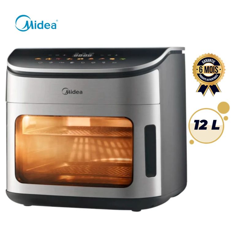 Four-Friteuse à air chaud (Ovenfryer) - Midea - 12 L, gris, avec commandes digitales, garantie 6 mois, prix Cameroun. 