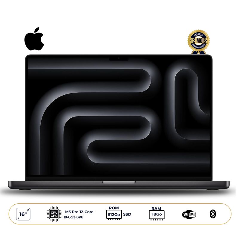 Apple MacBook Pro M3 Pro - 18 Go RAM  - 512 Go  SSD - Ecran  16