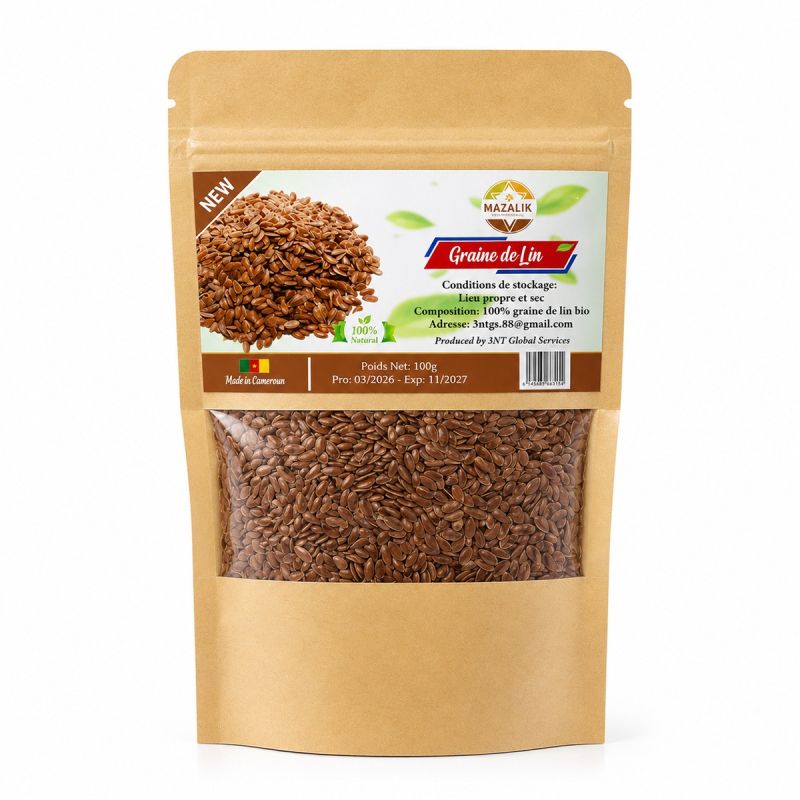Graines de Lin Naturelles - Mazalik - Sachet 100g