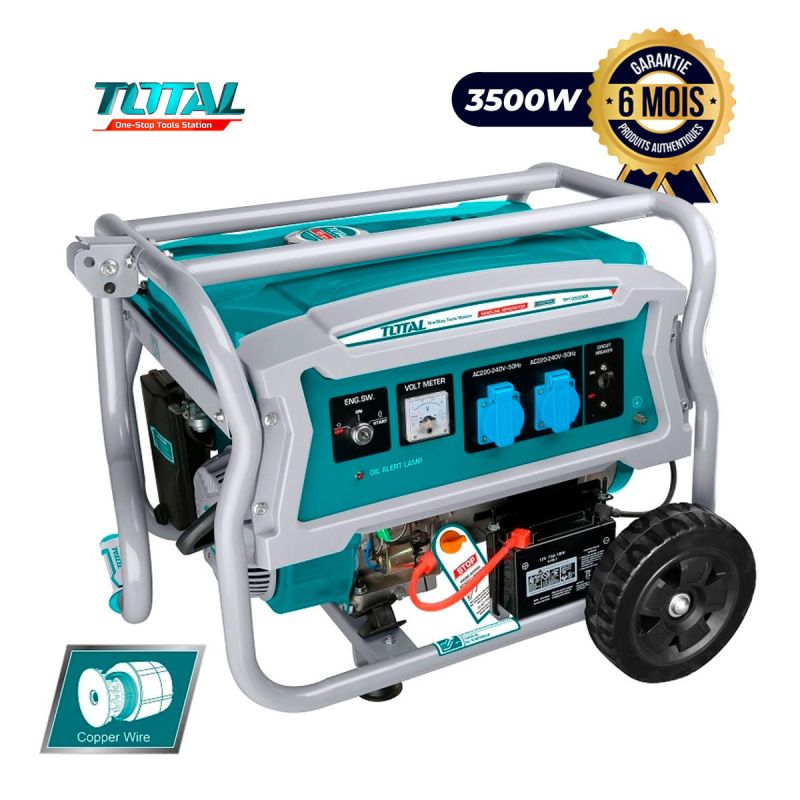 Groupe électrogène prix en fcfa - A essence - TOTAL TP135006E - (Démarreur) 3500W| Glotelho Cameroun