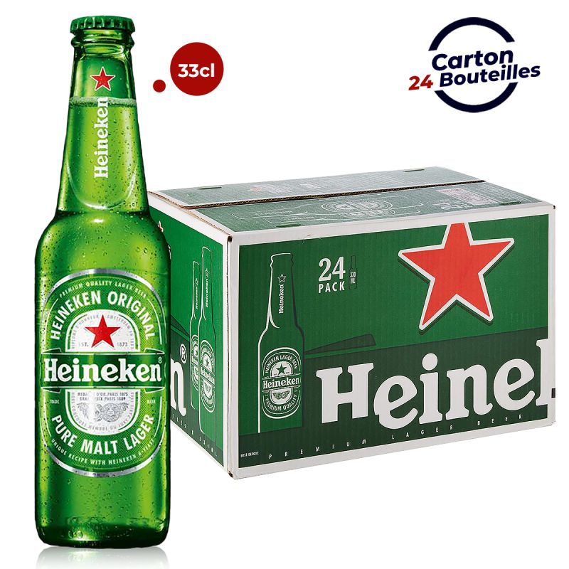 Pack de 24 bières en bouteille - Heineken - 33CL